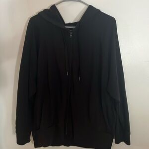 Victoria's Secret Black Zip Up Sweater with Relaxed Fit